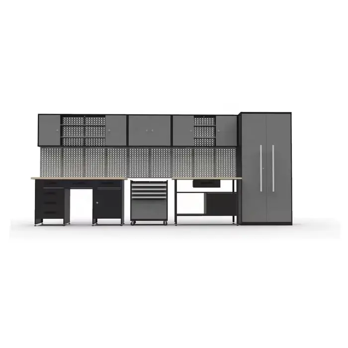 Armoire à outils industrielle avec portes doubles verrouillables + 8 tiroirs et séparateurs internes réglables