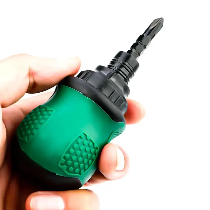 Jeu de tournevis à cliquet, poignée courte, tête de forage à rainure transversale, tournevis télescopique détachable en acier, outils manuels de réparation