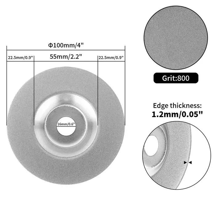 Disque de coupe diamant de 4 pouces pour affûteur d'électrode en tungstène