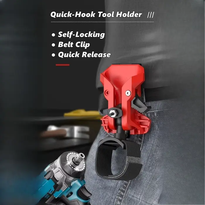Support de perceuse auto-serrant portable avec clip ceinture à dégagement rapide