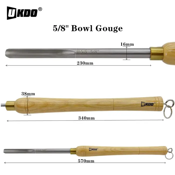 UCDO 16mm outils de tournage du bois broche Gouge HSS V en forme de flûte