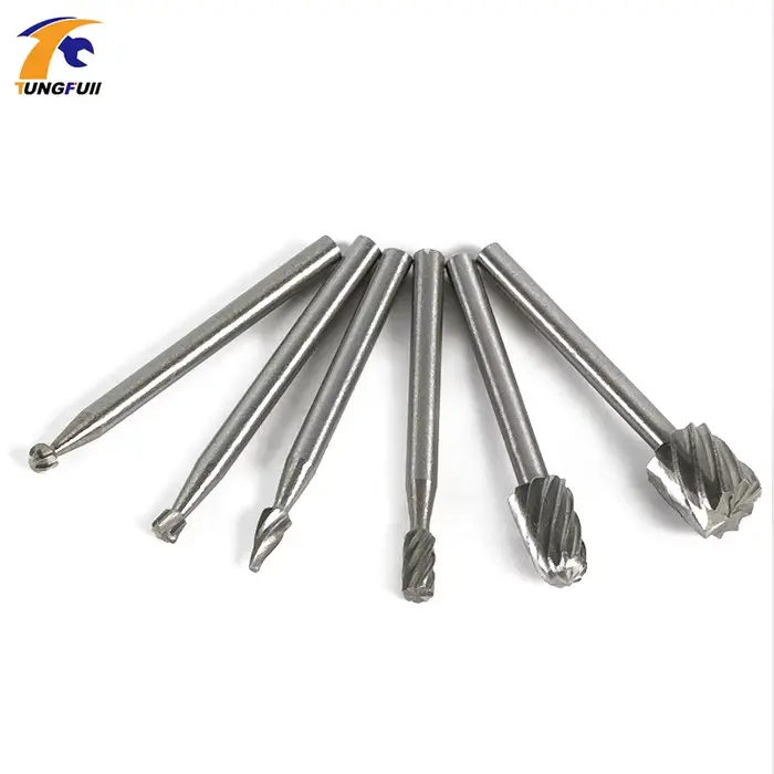 6/10 pièces ensemble HSS routeur forets ensemble pour Dremel carbure rotatif bavures outils bois pie