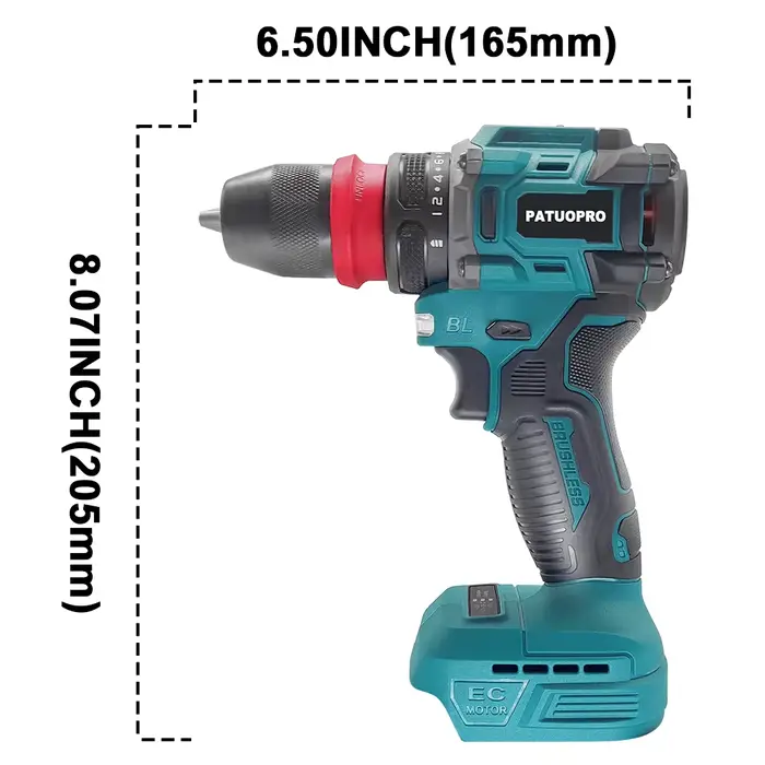 PATUOPRO-Perceuse électrique sans fil 2 en 1, mandrin de 10mm, tournevis sans balais, outil électriq