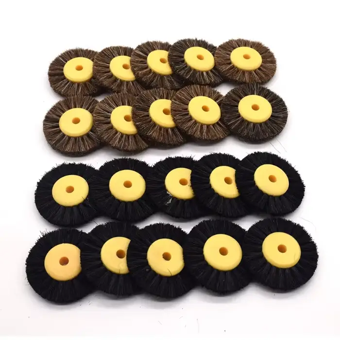 Ensemble de 5 brosses de polissage, 52mm, poils noirs et bruns, brosse Abrasive de polissage avec Ce