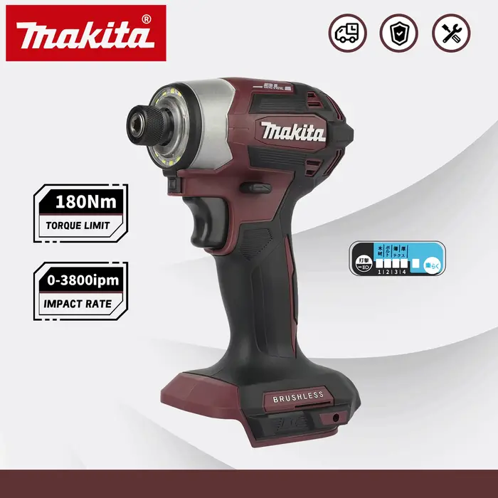 Perceuse sans fil Makita 18V DTD173 marron, outil électrique pour la rénovation et le bricolage, 180 Nm, électrique, bois/boulons/mode T