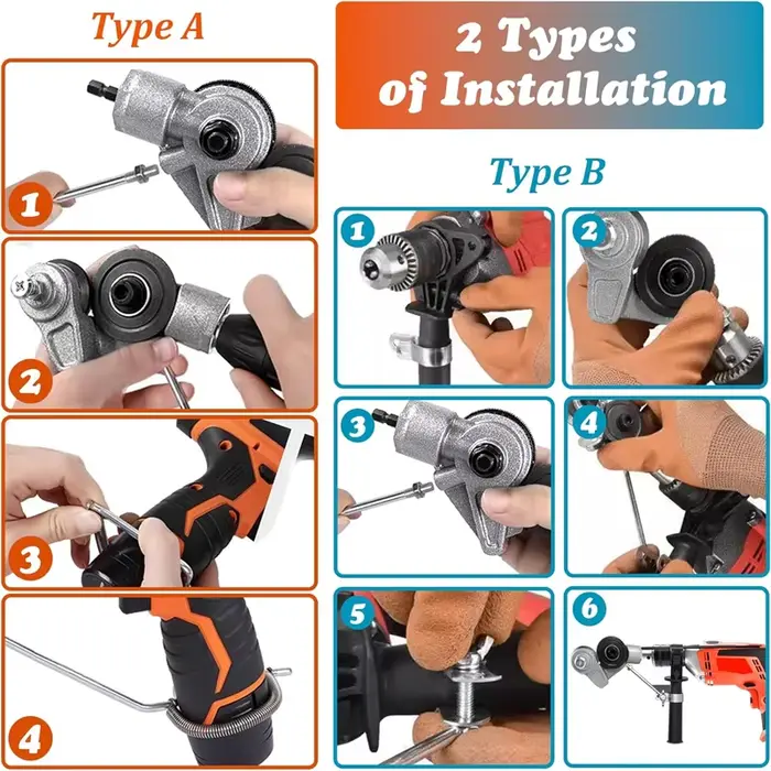 Ciseaux à tôle, perceuse électrique
