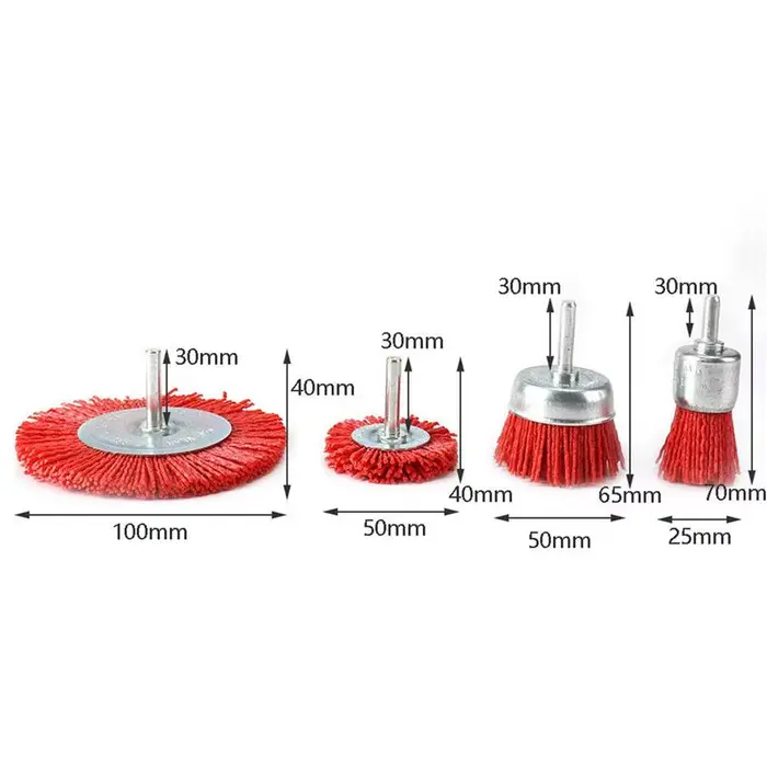 Kit de brosses en nylon abrasives AA81-8 pièces pour outil rotatif avec tige de 1/4 pouce