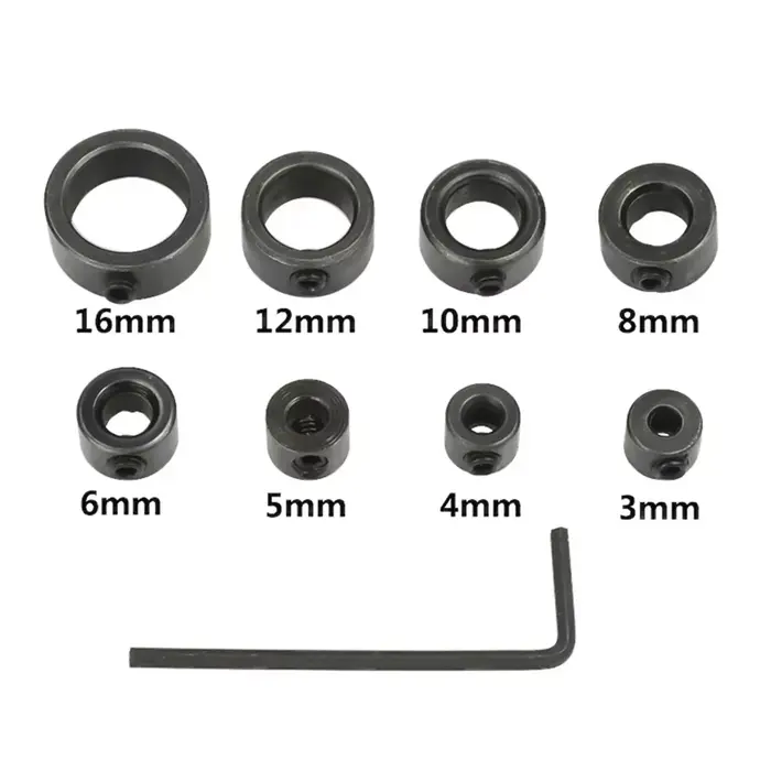 STONEGO 8 anneaux d'arrêt de profondeur de foret – colliers réglables de 3 à 16 mm, positionneur, po